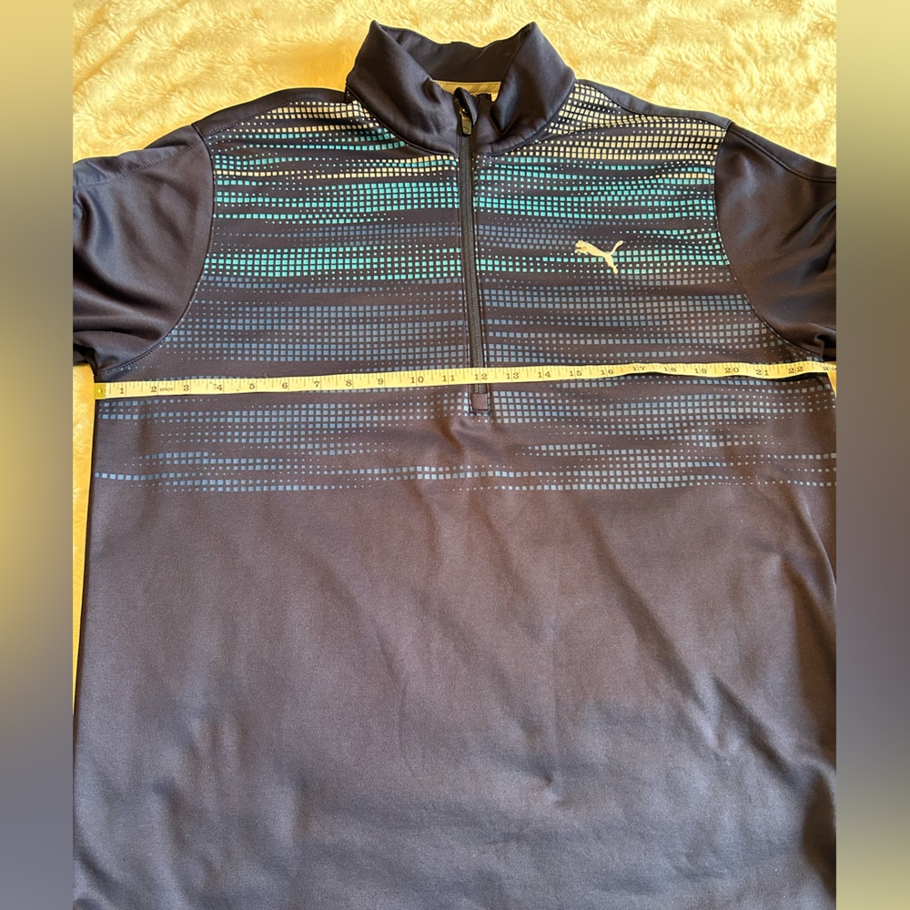 Puma Men’s Navy and Teal Quarter-Zip Pullover from The Jewel Golf Club - Picture 8 of 12